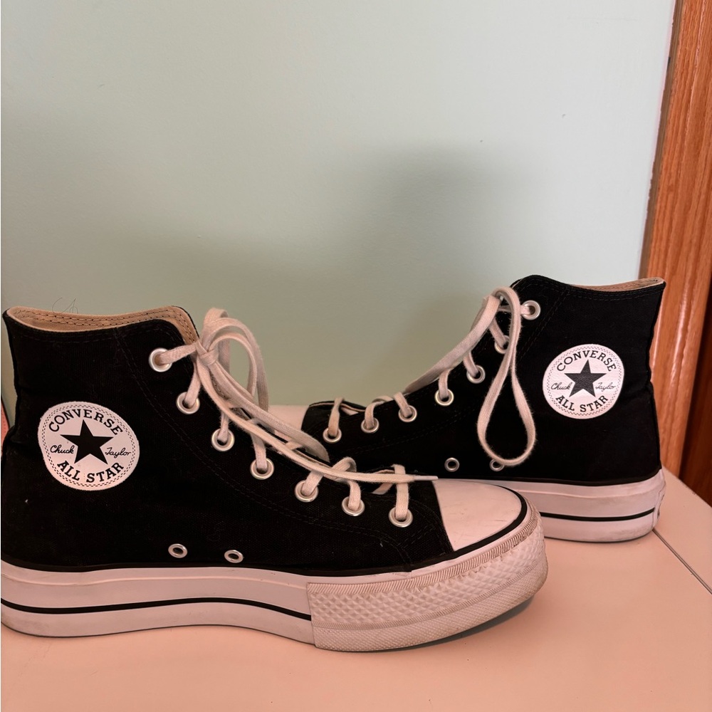 Converse Black Platform High Tops